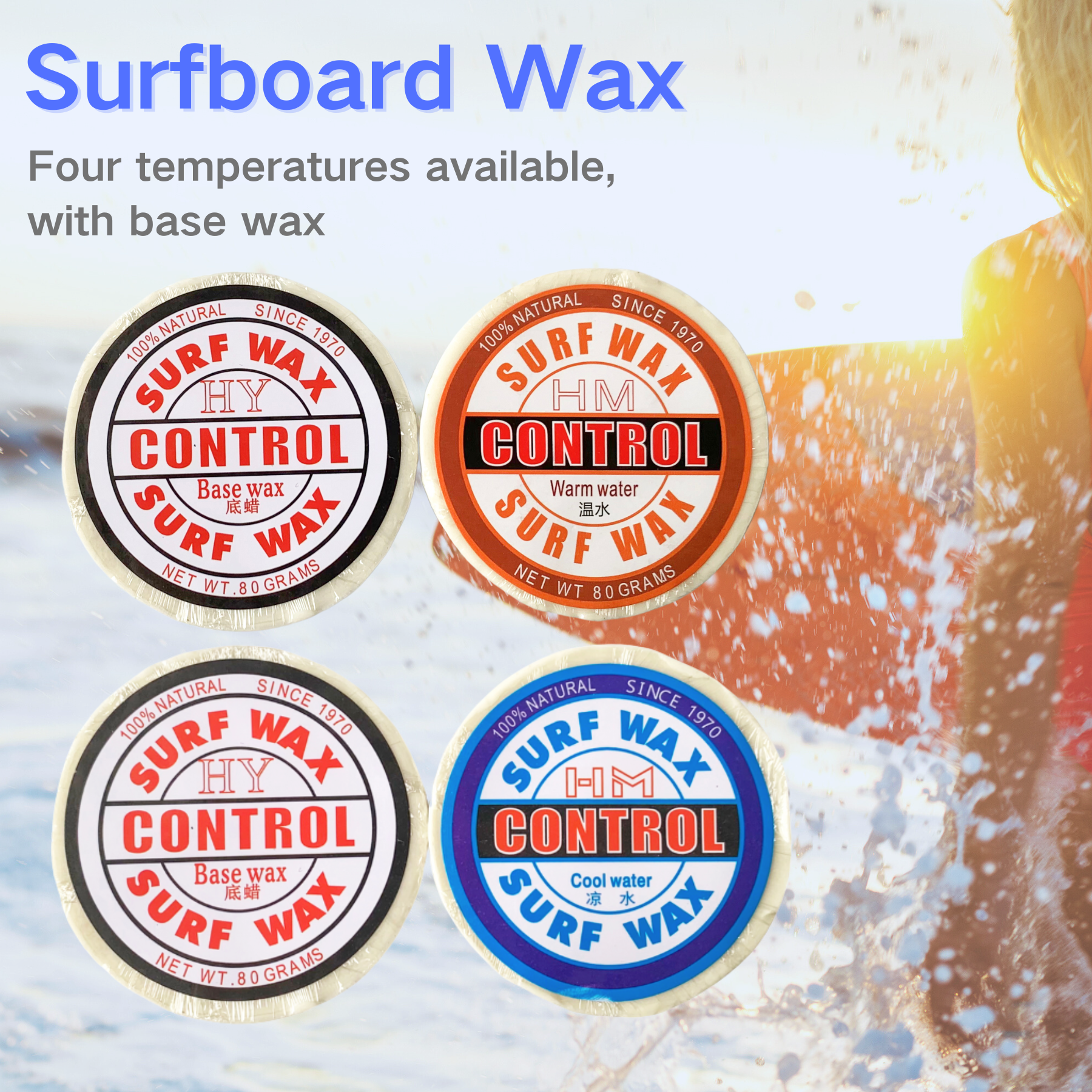 2-Pack Surfboard Wax Natural S - Surfboard Wax Tropical avis et prix