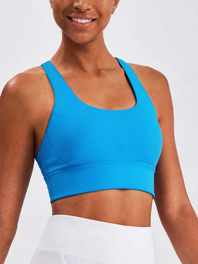 New Women's Solid Color High I - Aquatic Sports Bra avis et prix